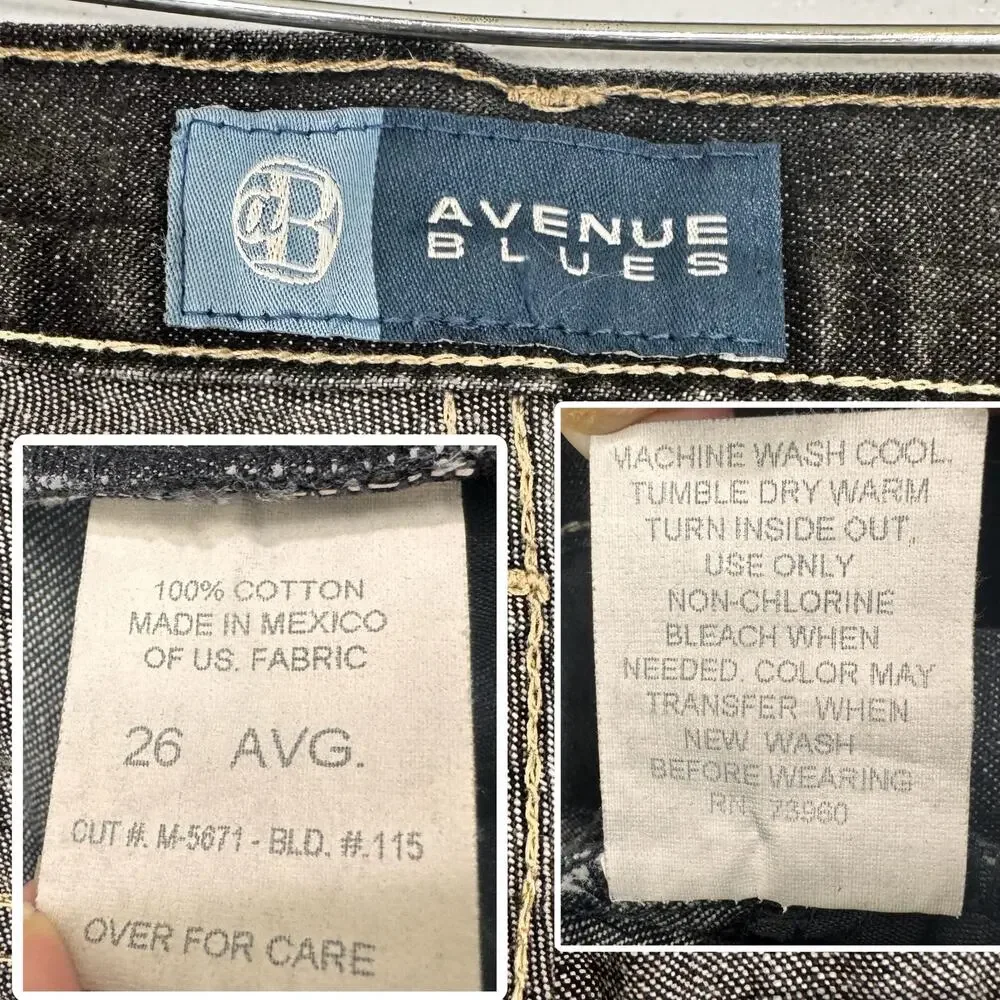 Avenue Blues Straight Leg Jeans High Rise Dark Wash Women 26 - Picture 6 of 13